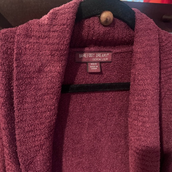 Barefoot Dreams CozyChic Circle Lounge Cardigan Plum XS/S - Picture 5 of 6